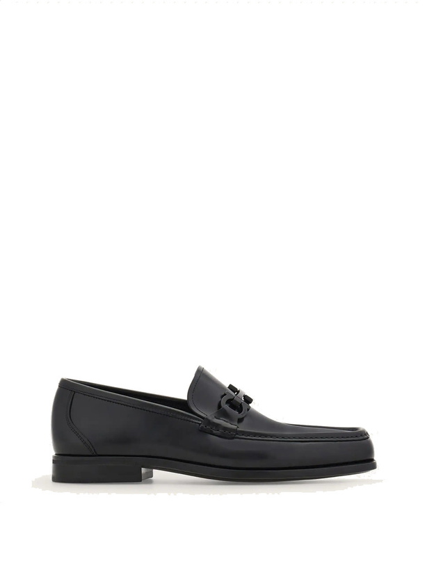 Photo: Ferragamo Mens Loafer with Gancini buckle in Black