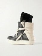 Rick Owens - Geobasket Panelled Leather and Rubber Sneakers - Black