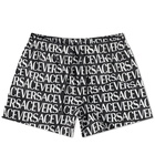 Versace Men's All Over Logo Swim Short in Black