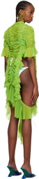 Ester Manas Green Ruched Maxi Dress