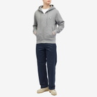 Maison Kitsuné Men's Bold Fox Head Patch Zip Hoodie in Medium Grey Melange