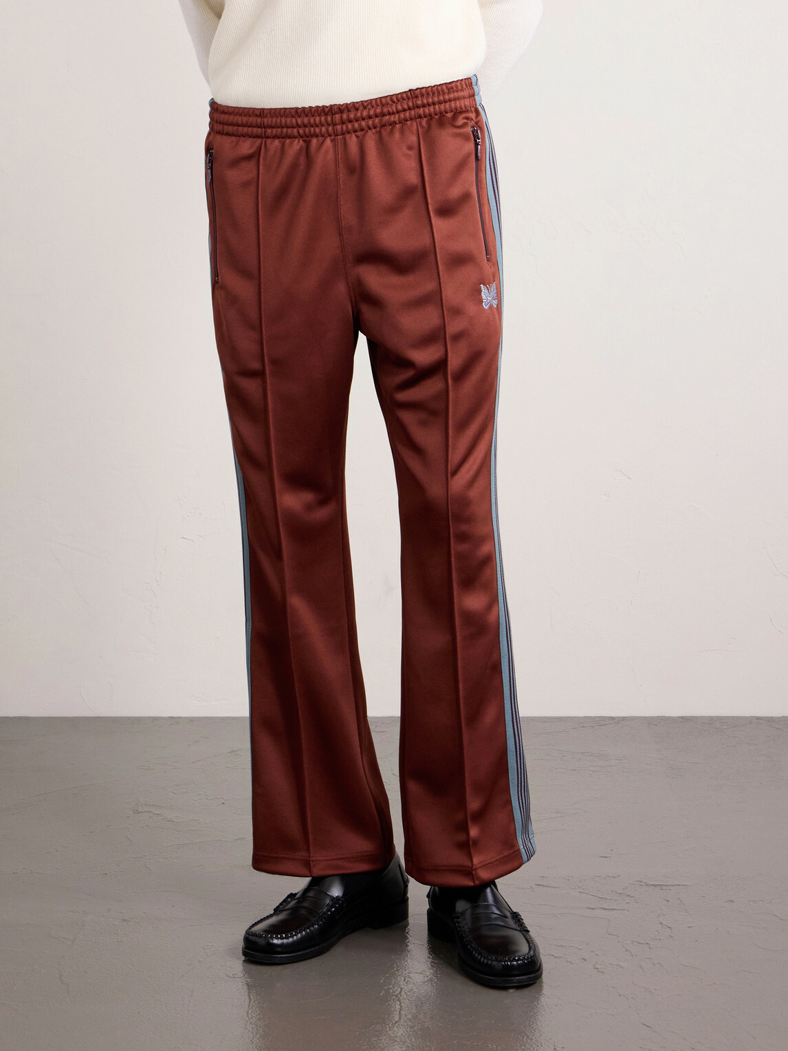 Needles - Bootcut Logo-Embroidered Striped Jersey Sweatpants - Red