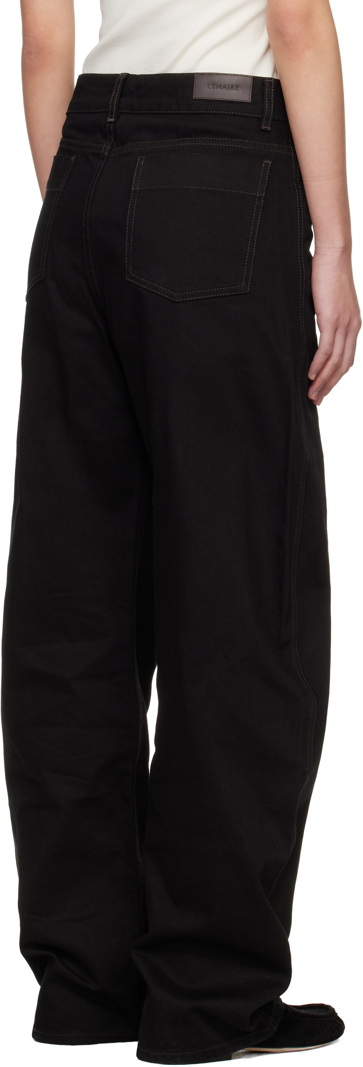 LEMAIRE Black High Waisted Curved Jeans