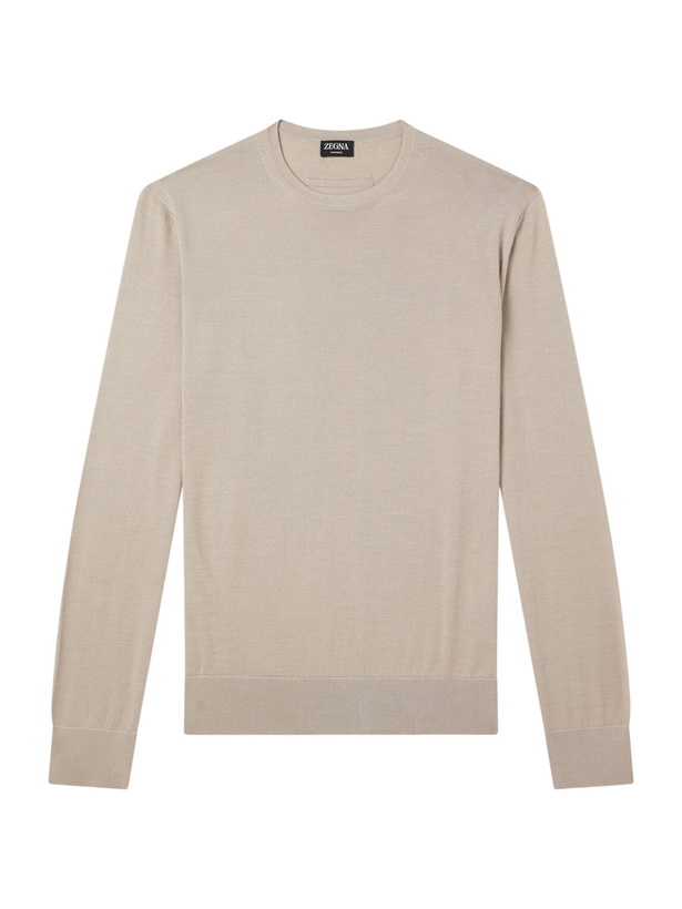 Photo: Zegna - Cashmere and Silk-Blend Sweater - Brown