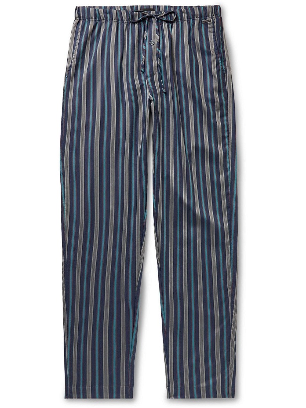 Photo: Hanro - Night & Day Striped Cotton Pyjama Trousers - Blue