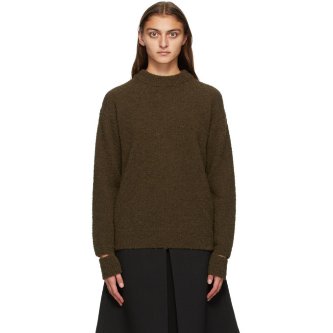 Photo: Tibi Khaki Alpaca Slit Cuff Sweater