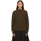 Tibi Khaki Alpaca Slit Cuff Sweater