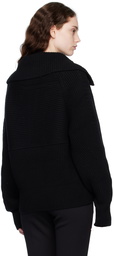 Recto Black Oversized Collar Cardigan