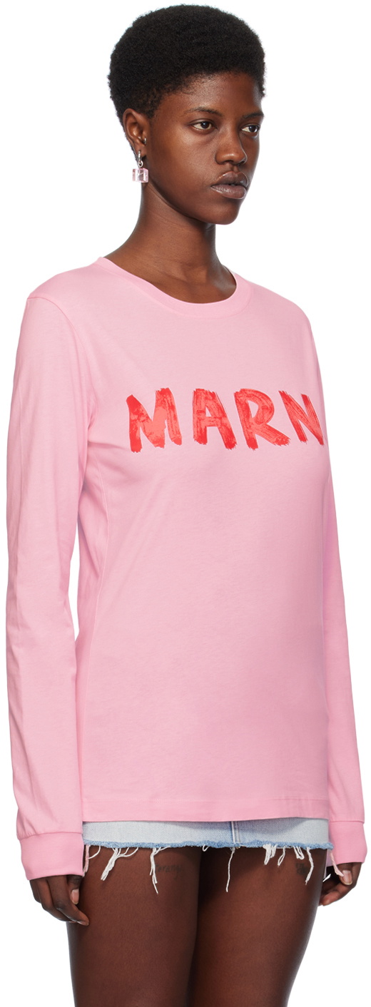 Marni Pink Printed Long Sleeve T-Shirt Marni