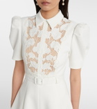 Rebecca Vallance Parrish belted lace-trimmed midi dress