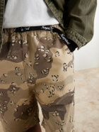 KAPITAL - Easy Straight-Leg Herringbone Camouflage-Print Cotton Shorts - Neutrals