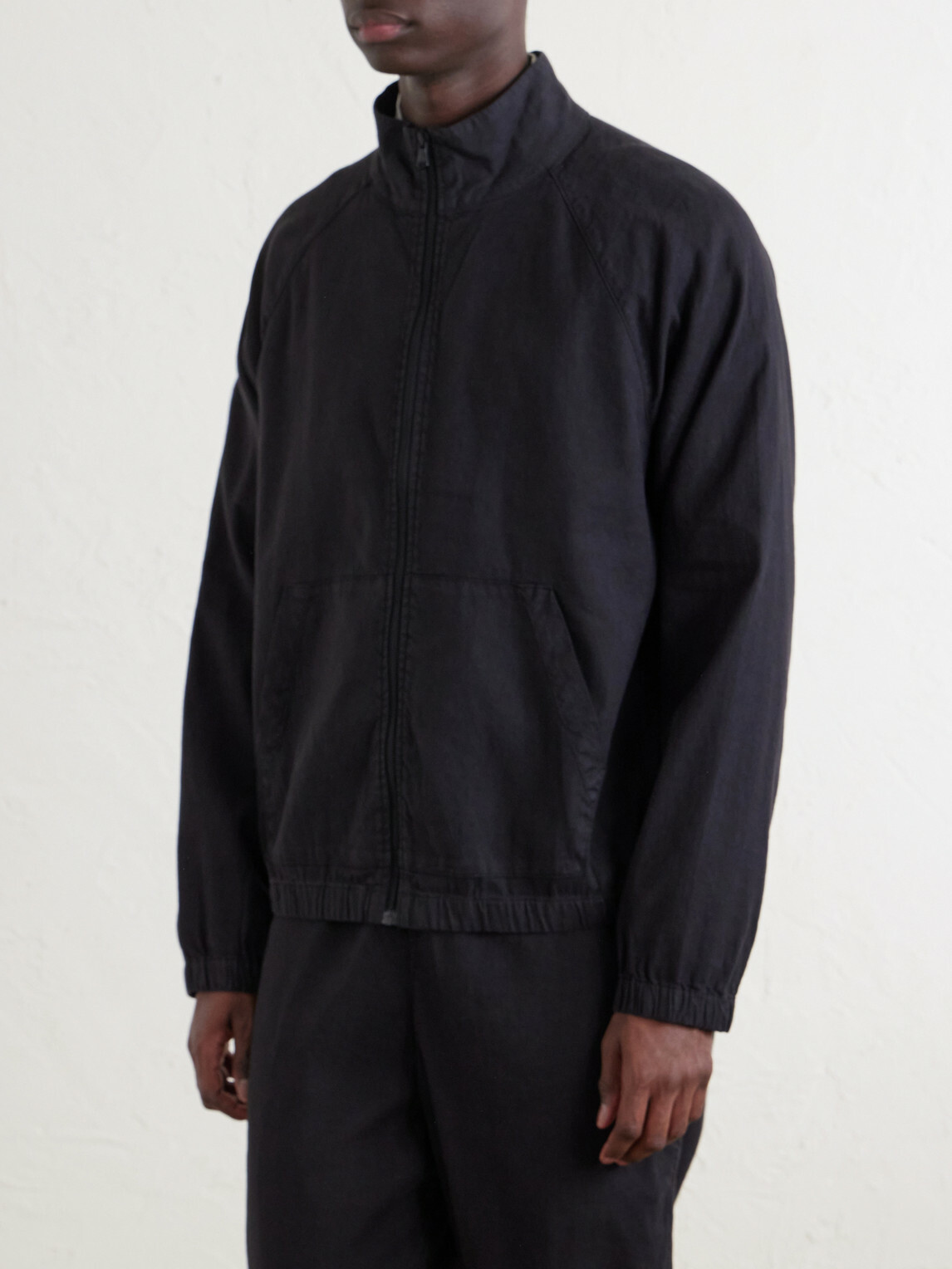 James Perse - Linen-Blend Blouson Jacket - Black