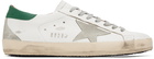 Golden Goose White & Green Super-Star Sneakers