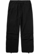 Story Mfg. - Paco Wide-Leg Embroidered Slub Organic Cotton Trousers - Black