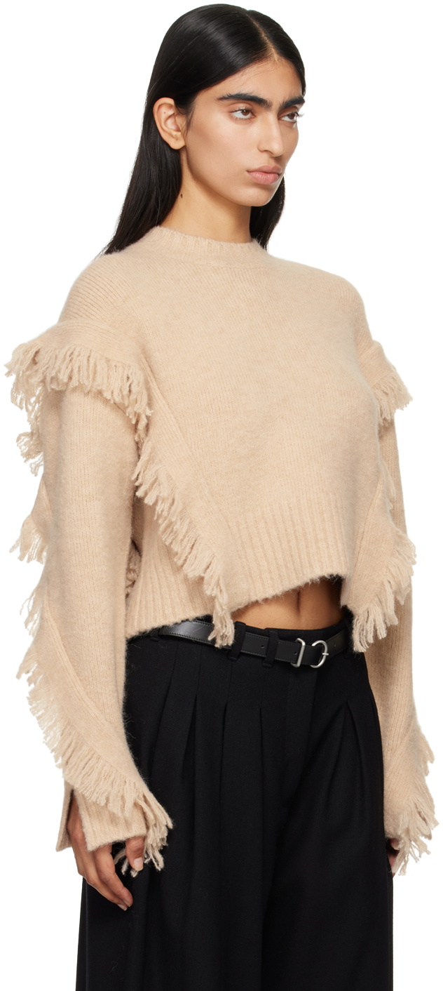 3.1 Phillip Lim Beige Fringe Crewneck Sweater