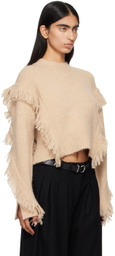 3.1 Phillip Lim Beige Fringe Crewneck Sweater