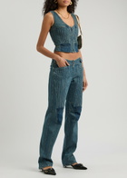 Knwls Panelled Straight-leg Jeans Navy