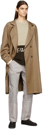 Saintwoods Tan Wool Double-Breasted Coat