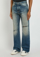 Amiri Slashed Distressed Bootcut Jeans Denim