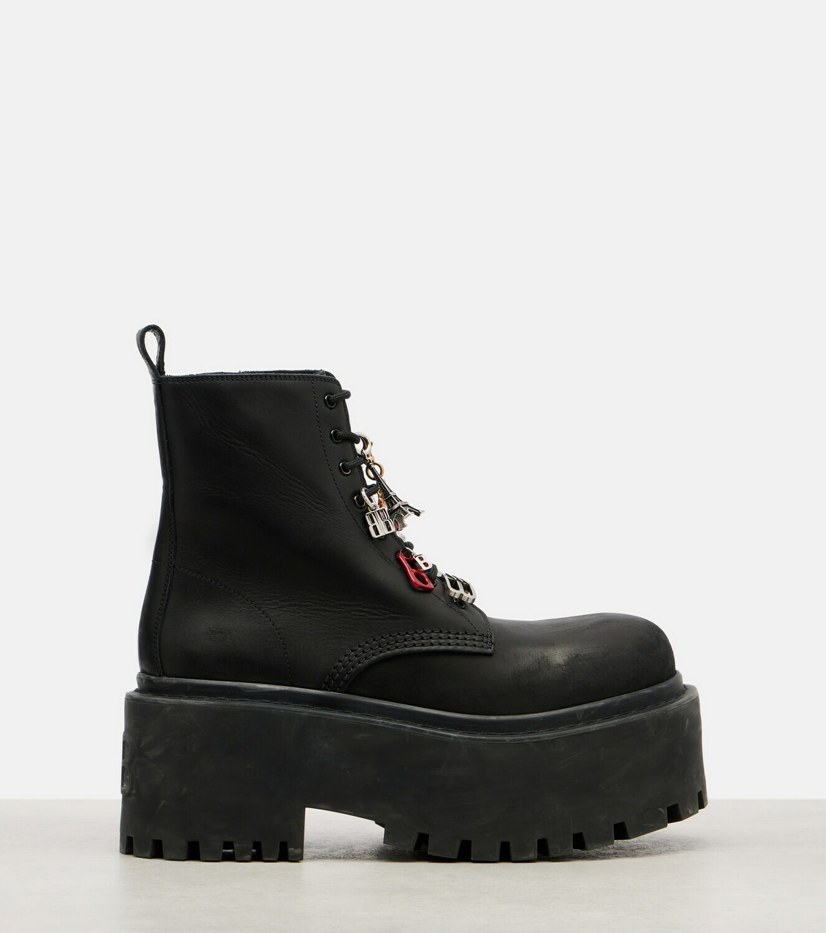 Balenciaga Embellished leather platform combat boots