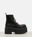 Balenciaga Embellished leather platform combat boots