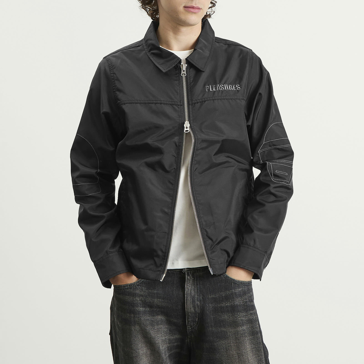Pleasures Men's Helmets Nylon Work Jacket in Black