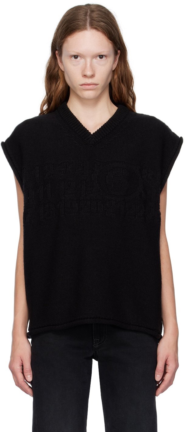 MM6 Maison Margiela Black Jacquard Vest MM6 Maison Margiela