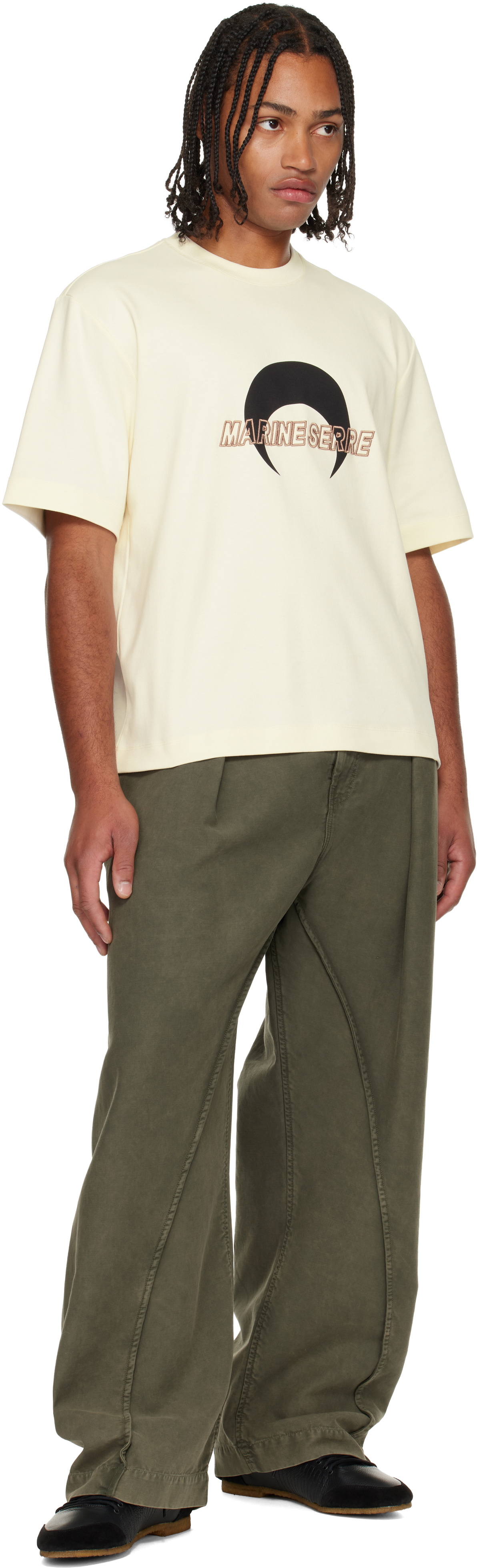 Marine Serre Beige MS Sports Jersey T-shirt