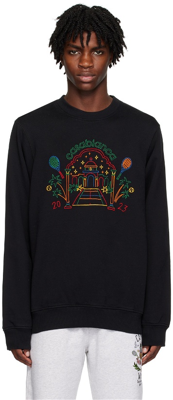 Photo: Casablanca Black Rainbow Crayon Temple Sweatshirt
