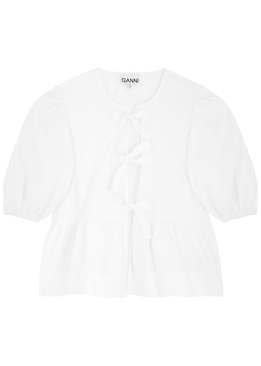 【GANNI】Cotton Poplin Blouse 0400017236363_BLACK?wid=600&