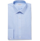 Charvet - Blue Striped Slub Cotton and Linen-Blend Shirt - Blue