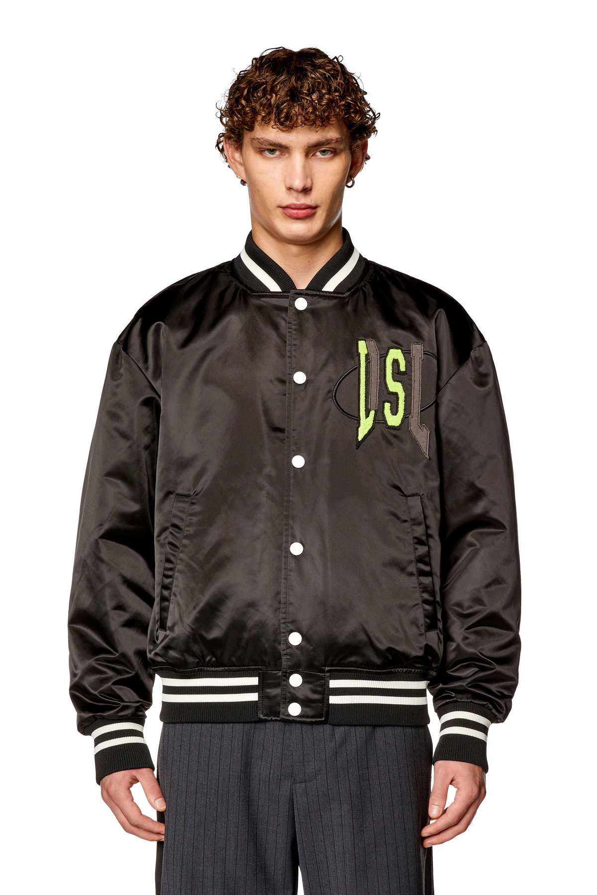 トップス diesel track jacket Men's Track jacket with colour-block sides | Multicolor | Diesel
