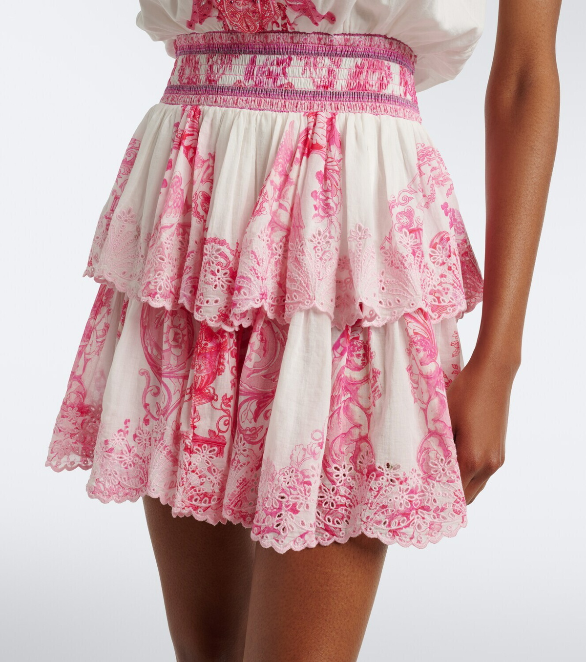 Camilla Embellished printed cotton minidress