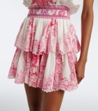 Camilla Embellished printed cotton minidress