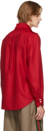 Gucci Red Sablé Epaulette Shirt