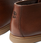 Brunello Cucinelli - Shearling-Lined Full-Grain Leather Chukka Boots - Brown