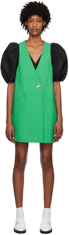 Photo: GANNI Green Suiting Vest Minidress