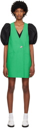 GANNI Green Suiting Vest Minidress