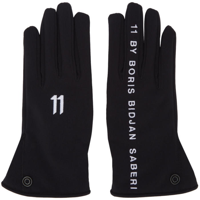 Photo: 11 by Boris Bidjan Saberi Black Logo Gloves