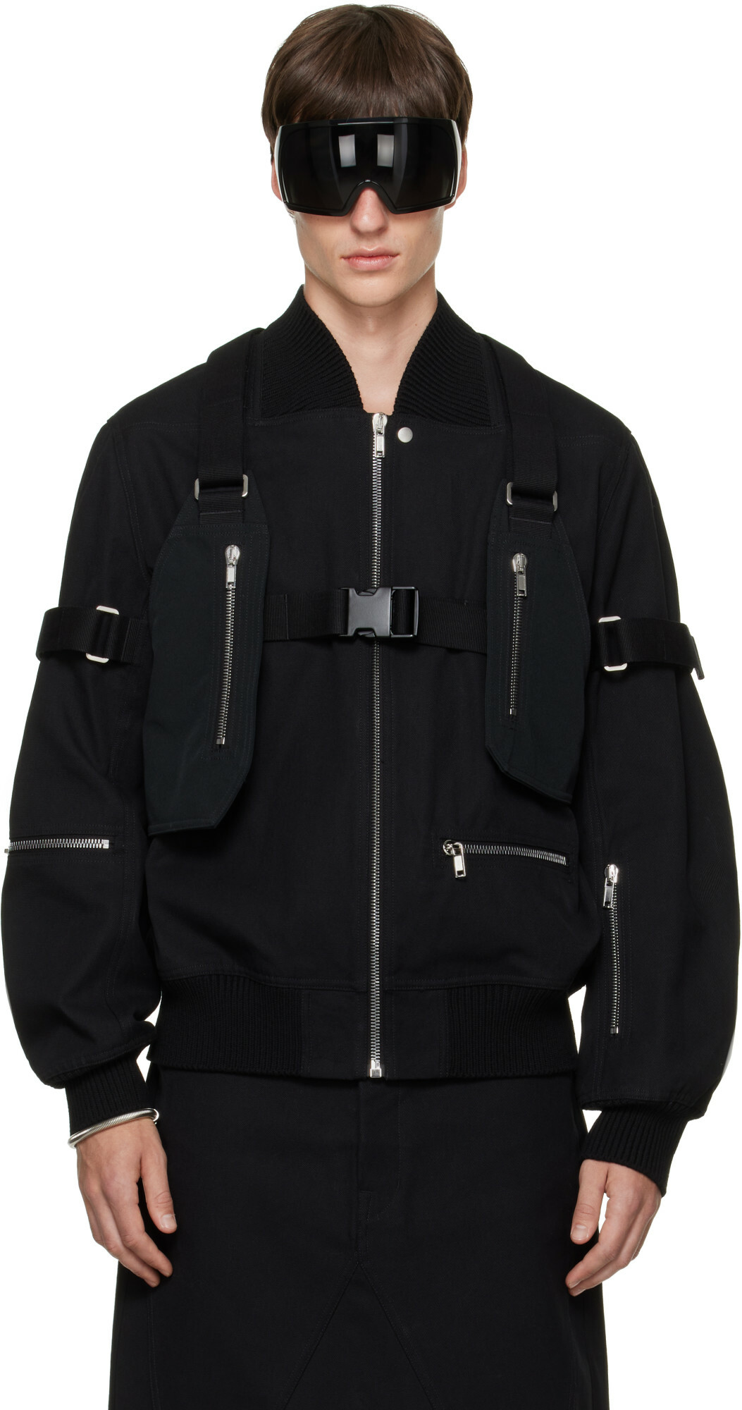Rick Owens Black Tower Holster Bomber Jacket