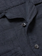 Barena - Solana Camp-Collar Linen and Cotton-Blend Shirt - Blue