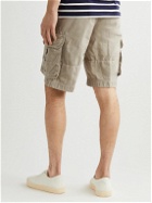 Incotex - Washed Cotton and Linen-Blend Cargo Shorts - Neutrals