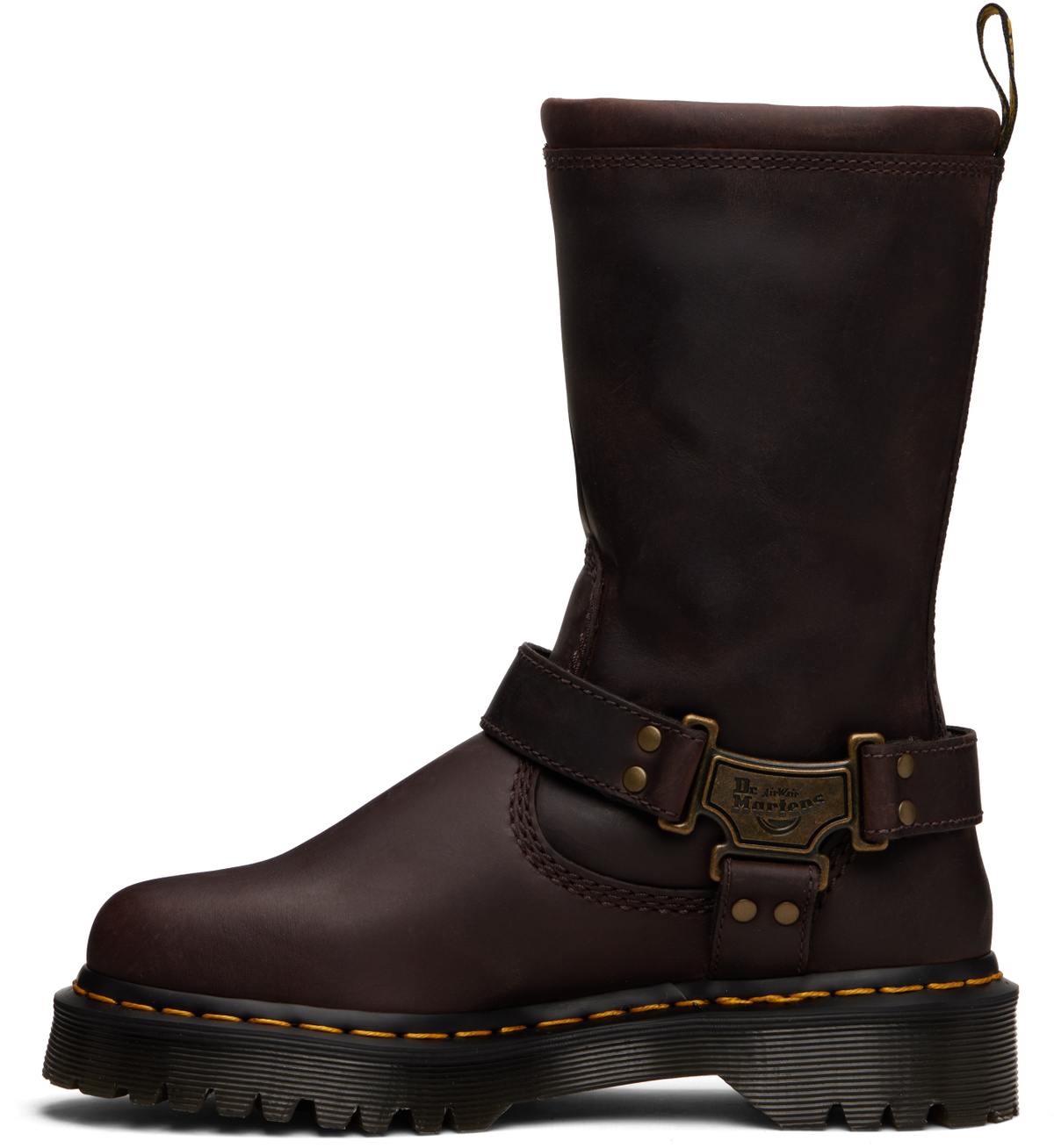 Dr. Martens Brown Anistone Hi Leather Biker Boots