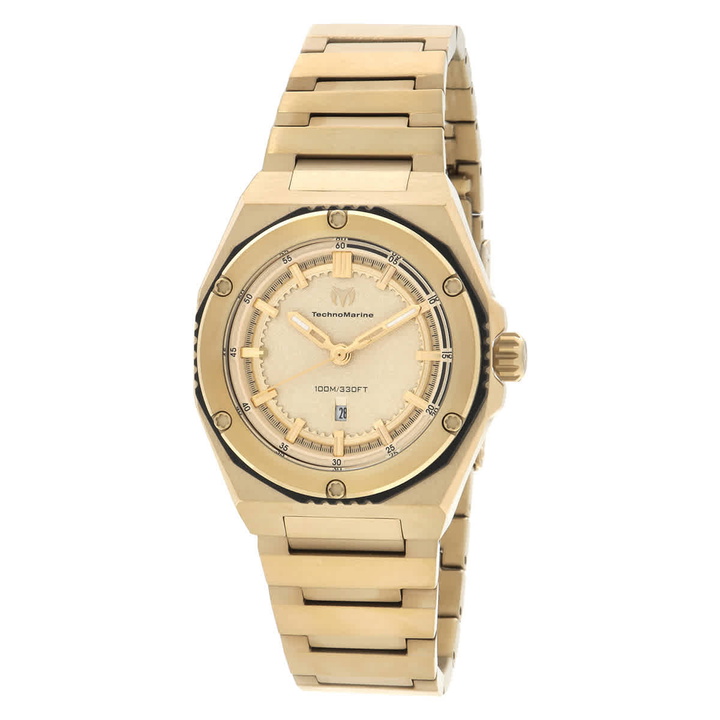 Photo: TechnoMarine Coral Quartz Gold Dial Ladies Watch TM-416045