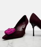 Roger Vivier Rose Vivier floral-appliqué suede pumps