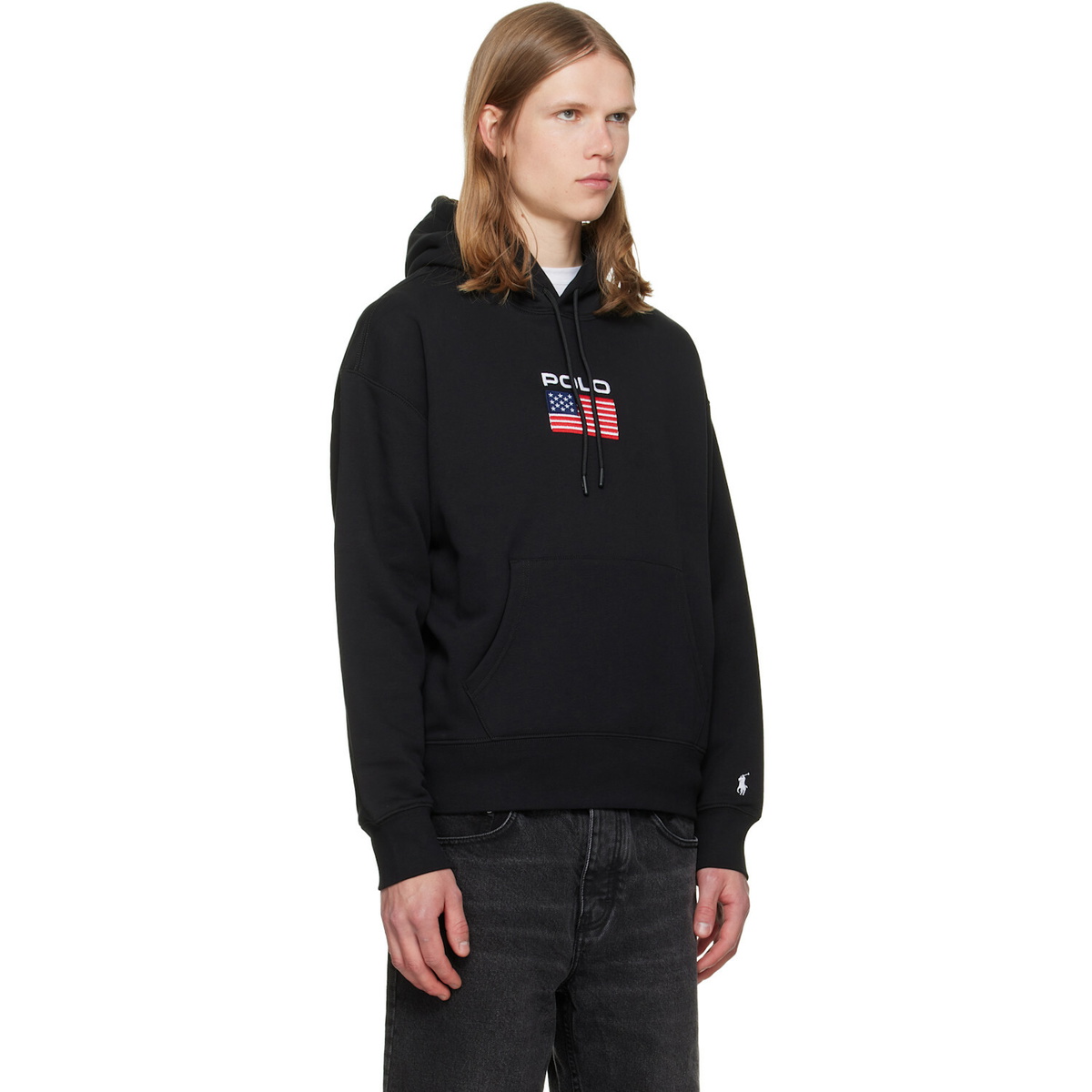 Polo Ralph Lauren Black Embroidered Logo Hoodie