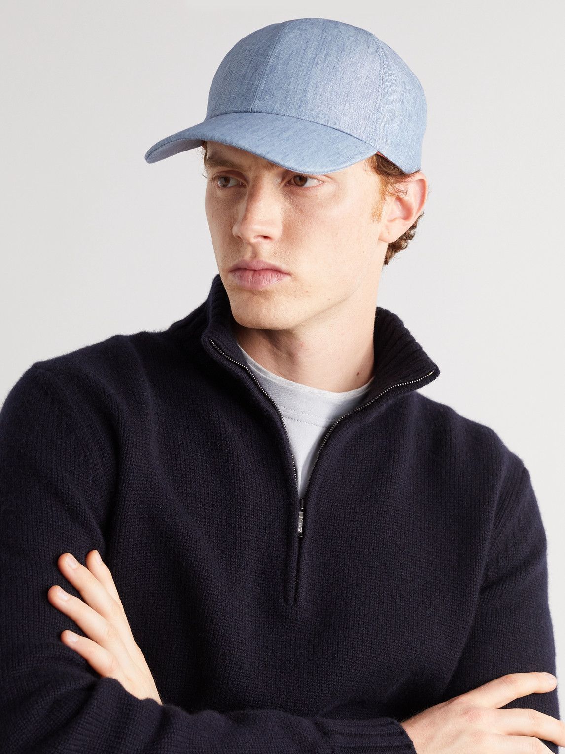 LORO PIANA Logo-Embroidered Linen Baseball Cap for Men