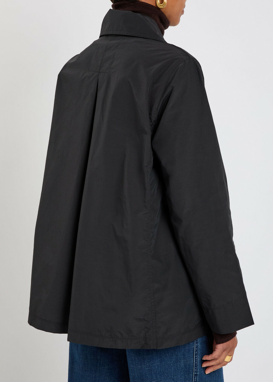 Eileen Fisher Double-breasted Shell Trench Jacket Black
