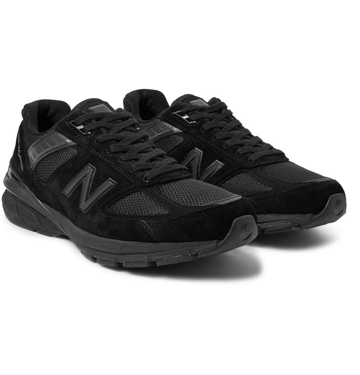 Photo: New Balance - M990v5 Rubber-Trimmed Suede and Mesh Running Sneakers - Black