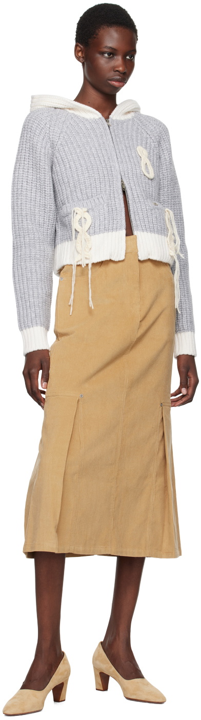 Kijun Tan Tucked Midi Skirt